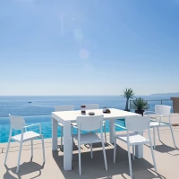 230071 Σετ Τραπεζαριασ 7τμχ Vegas Loft White 100x100/140χ75εκ.