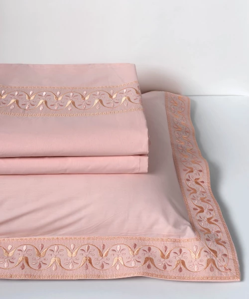 Σεντόνια Βαμβακερά ( 230cm X 250cm 2x 50cm X 70cm) M126 Ρόζ - -