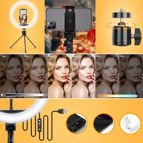 Joyroom Ring Light 26cm 2800-6000k Με Τρίποδο Και Βάση Για Κινητό Jr-zs233