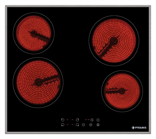Pyramis 58hl 4008 Inox Κεραμική Εστία Αυτόνομη 59x51cm 034060501