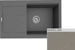Pyramis Sparta Plus Lux 1b 1d Industrial Grey Ένθετος Νεροχύτης Από Συνθετικό Γρανίτη 78x48cm