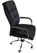 280008 Καρεκλα Γραφειου Paisley Μαυρο Pu 74x63x115-123cm