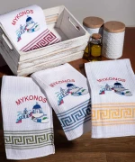 Σετ 12 Τεμαχίων Ποτηρόπανα (50cm X 70cm) Εκκλησία Mykonos - -
