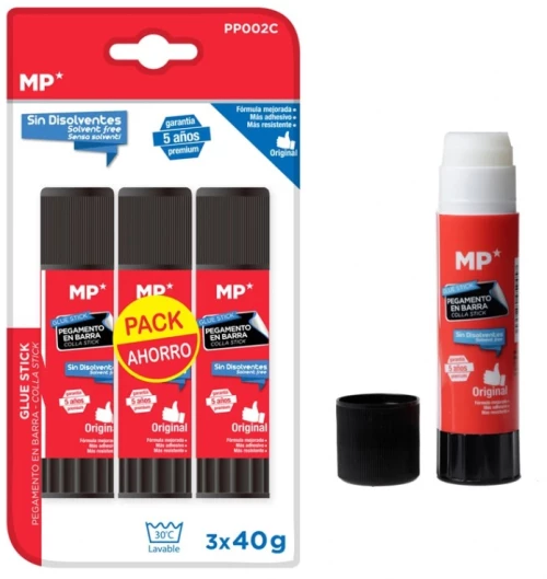 Mp Κόλλα Στικ Pp002c Διάφανη 40g 3τμχ
