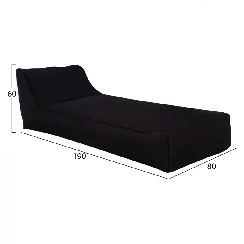 Πουφ Tanea Hm5807.04 Μαυρο Με Uv Protection 190x80x60υ Εκ.