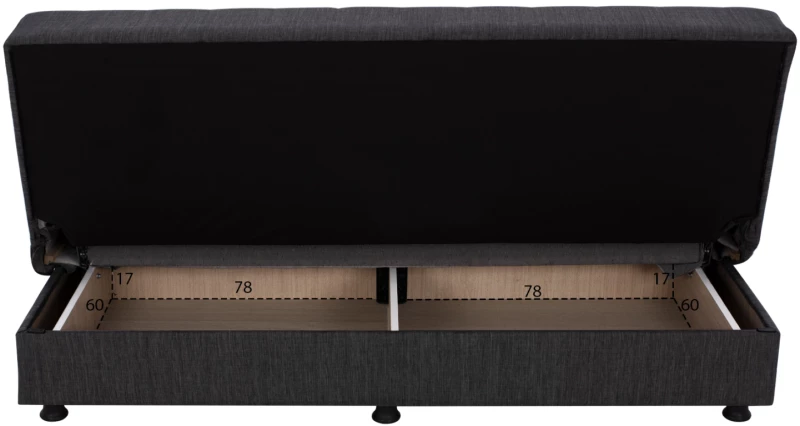 Καναπεσ Κρεβατι Τριθεσιοσ Γκρι Hm3239.03 180x72x77 Εκ.