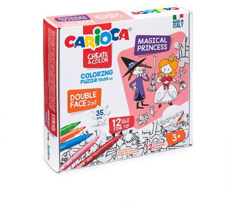 252062 Carioca Puzzle 2σε1 Χρωματίζω `magical Princess` 35 Τεμ. 70x35εκ.