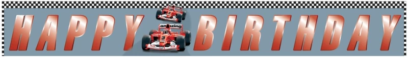 256041 Banner Πλαστικό `race Car` 13x35εκ. (σετ 6 Τεμαχιων)