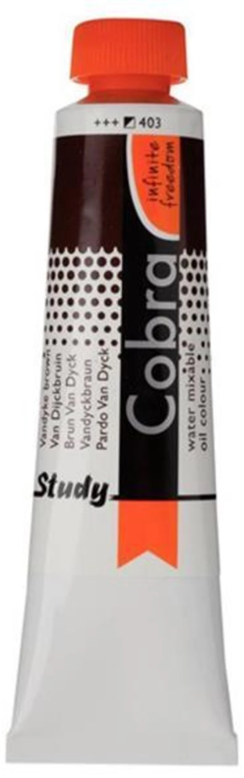 260929 Talens Cobra Study Water Mixable Oil 403 Vandyke Brown 40ml. (σετ 3 Τεμαχιων)