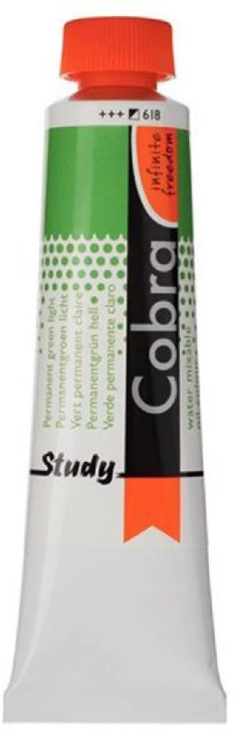 260942 Talens Cobra Study Water Mixable Oil 618 Permanent Green Light 40ml. (σετ 3 Τεμαχιων)