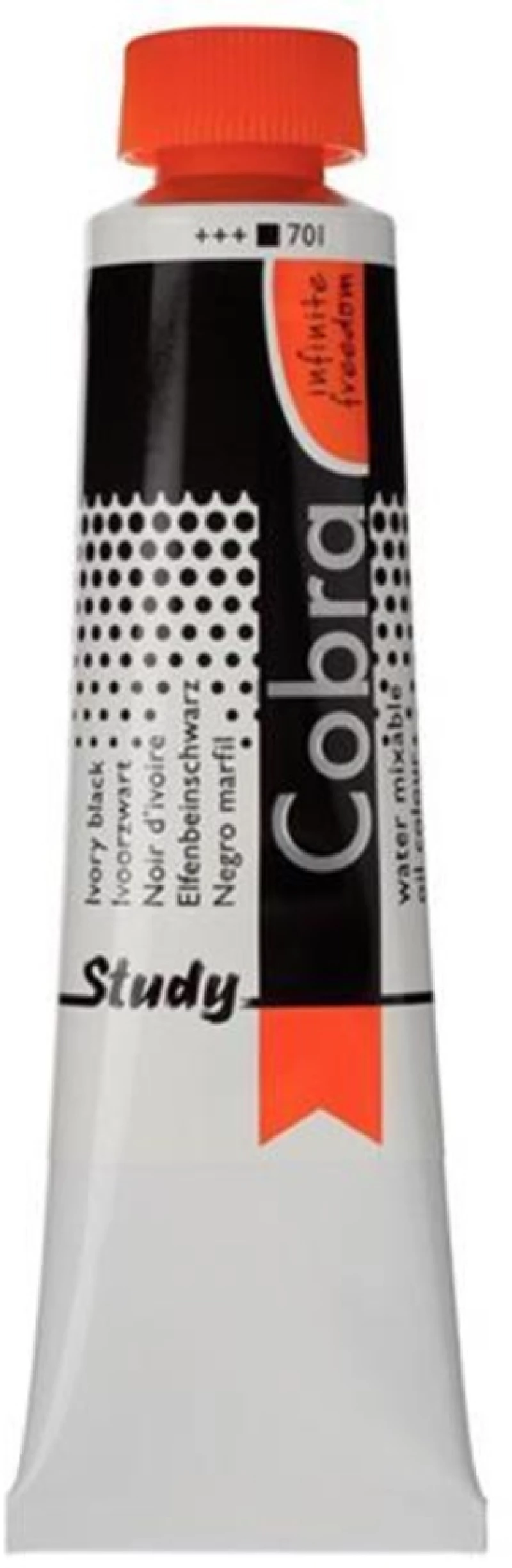 260946 Talens Cobra Study Water Mixable Oil 701 Ivory Black 40ml. (σετ 3 Τεμαχιων)