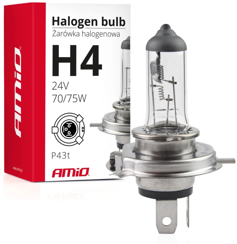 Amio H4 24v 70/75w P43t Lumitec Αλογονου Amio - 1 Τεμ. 01267/am