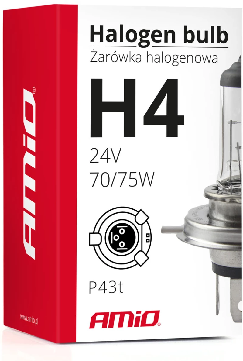 Amio H4 24v 70/75w P43t Lumitec Αλογονου Amio - 1 Τεμ. 01267/am