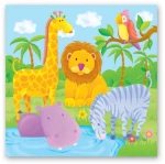 256029 Χαρτοπετσέτεσ `wild Animals` 12x12εκ. (σετ 6 Τεμαχιων)