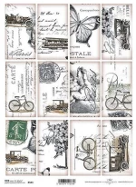 256086 Ριζόχαρτο `stamps` 21x29εκ. (itd-r543) (σετ 3 Τεμαχιων)