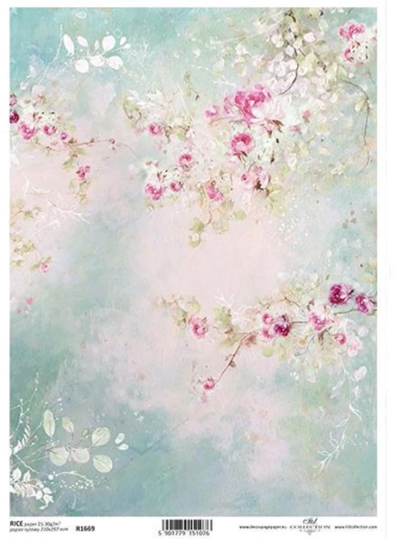 256252 Ριζόχαρτο `spring Shabby Chic` 21x29.7εκ. (itd-r1669) (σετ 3 Τεμαχιων)