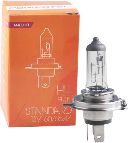 M-tech H4 12v 60/55w P43t Powertec Standard Αλογονου Κουτι M-tech - 1τεμ. Ptz4/mt
