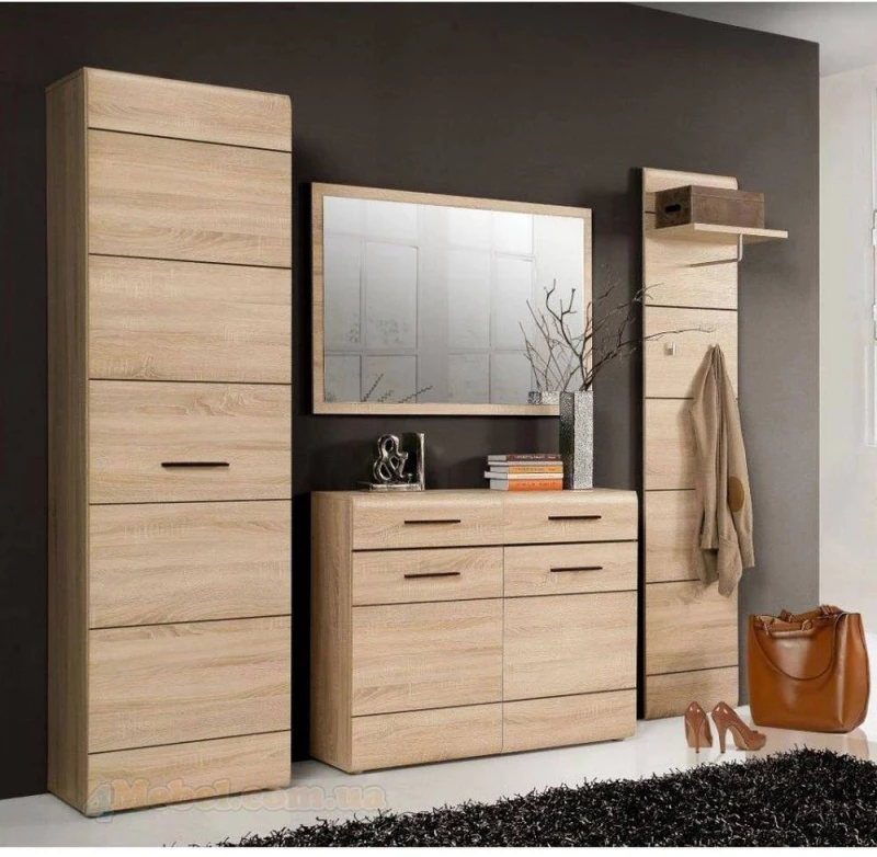 Ντουλάπα Μονόφυλλη Εισόδου Solo 55x34x197 Sonoma Wenge Και Mdf