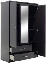 Ντουλάπα Ρούχων Τρίφυλλη Olympus Pakoworld Χρώμα Wenge 120x57x183εκ