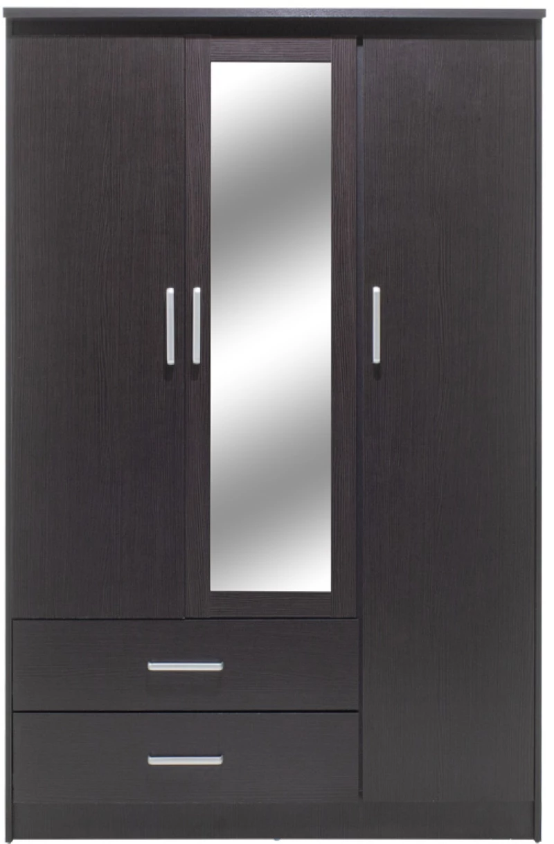 Ντουλάπα Ρούχων Τρίφυλλη Olympus Pakoworld Χρώμα Wenge 120x57x183εκ