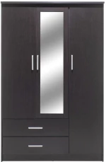 Ντουλάπα Ρούχων Τρίφυλλη Olympus Pakoworld Χρώμα Wenge 120x57x183εκ