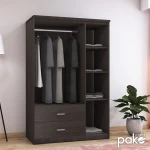 Ντουλάπα Ρούχων Τρίφυλλη Olympus Pakoworld Χρώμα Wenge 120x57x183εκ