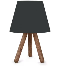 Φωτιστικό Επιτραπέζιο Lander Megapap Ύφασμα/pvc/ξύλο Χρώμα Μαύρο/καφέ 22x17x32εκ.