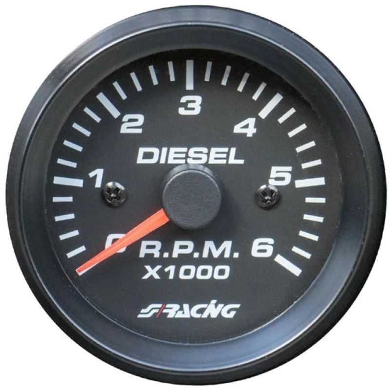 Στροφομετρο Μαυρο Για Diesel 0-6000rpm Πορτοκαλι Φωσ