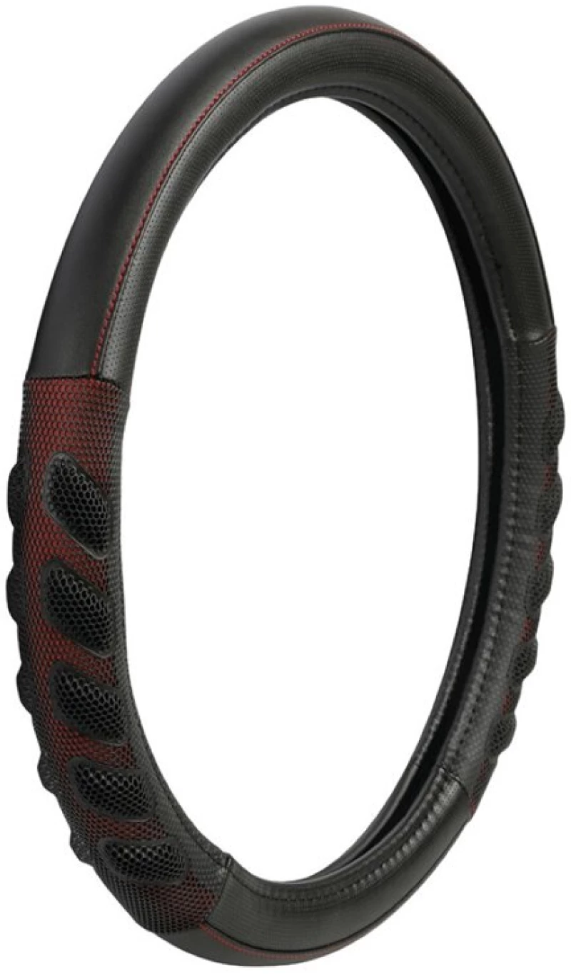 Καλυμμα Τιμονιου Spa (μ) 37/39 Cm Δερματινη Μαυρο/κοκκινο Αοσμο Eco-friendly