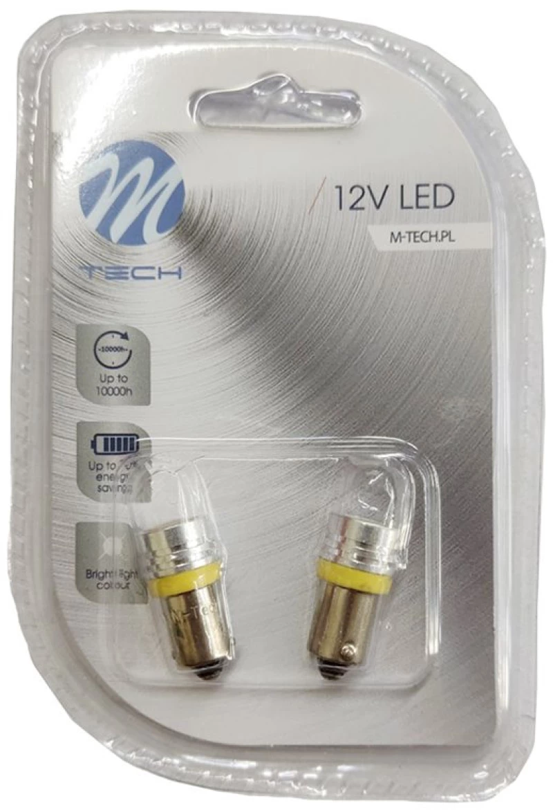 T4w 12v 1w Ba9s (μινιον) Led 1xhp Κιτρινη Blister M-tech -2τεμ.