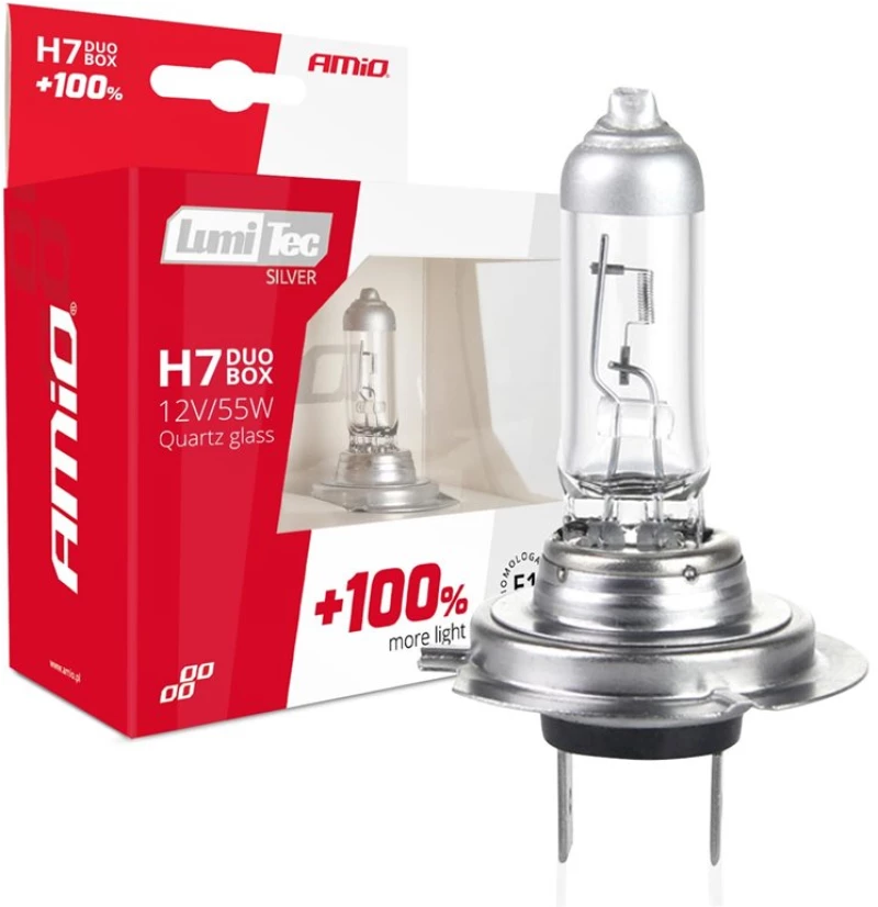 H7 12v 55w Px26d Lumitec Silver Αλογονου +100% Up To 25m Amio - 2 Τεμ.