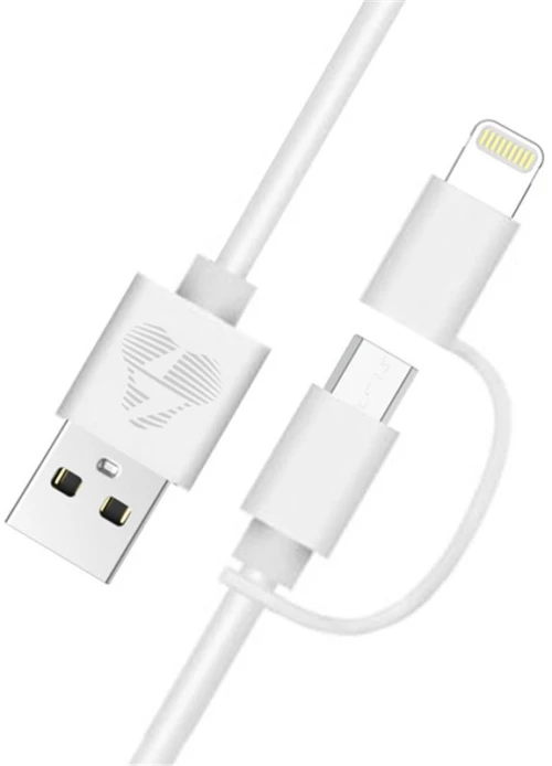 Powertech Καλώδιο Usb Σε Micro/lightning Prime Pt-707, Mfi, 1m, Λευκό