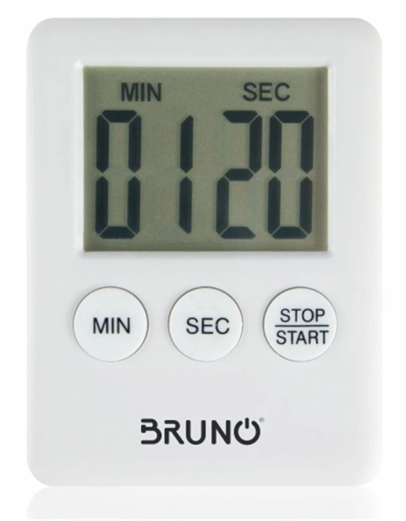 Bruno Χρονόμετρο & Αντίστροφη Μέτρηση Brn-0063, Lcd, Με Μαγνήτη, Λευκό