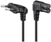 Goobay Καλώδιο Τροφοδοσίας Euro 97355, Γωνιακό, 2x0.75 Mm², 5m, Μαύρο