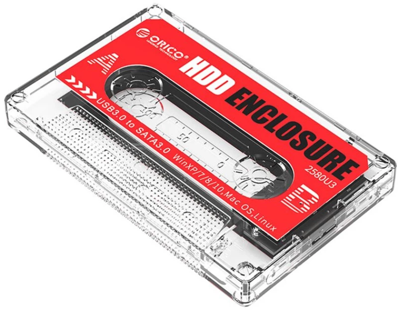 Orico Εξωτερική Θήκη Για 2.5" Hdd 2580u3, Usb 3.0, Έως 4tb, Διάφανη