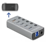 Delock Usb Hub Με Διακόπτες 63263, 5x Usb & Usb-c Pd, 5gbps, 2.4a, Γκρι