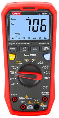 Uni-t Ψηφιακό Πολύμετρο Ut161d, 1000v Ac/dc, Ncv, True Rms
