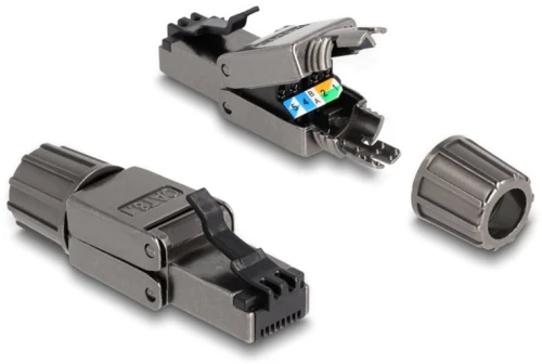 Delock Βύσμα Rj45 Cat 8.1 Stp 86514, Tool-free, Γκρι