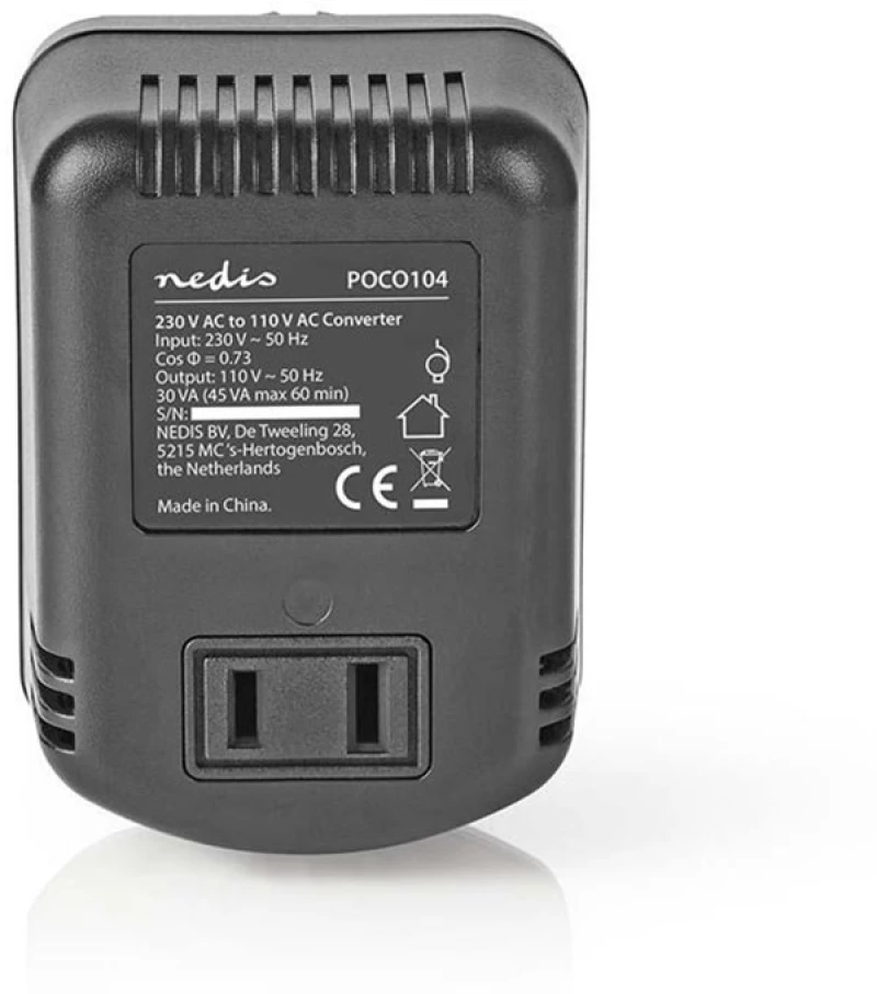 Nedis Poco104 Power Converter 230 V Ac - 110v Ac 45 W Unearthed Usa Output