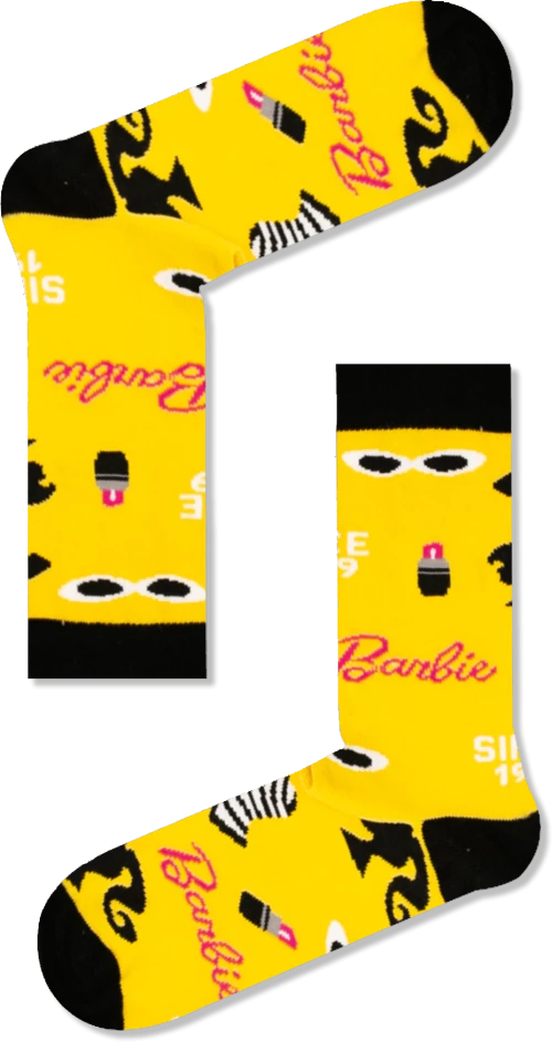 Vtex Socks Γυναικείες Κάλτσες κίτρινες Barbie