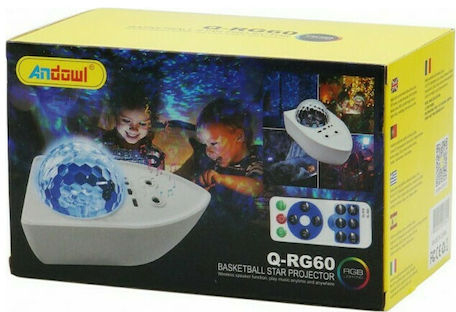 Andowl Q-RG60 Διακοσμητικό Φωτιστικό Led party light Star Projector RGB Σε Λευκό