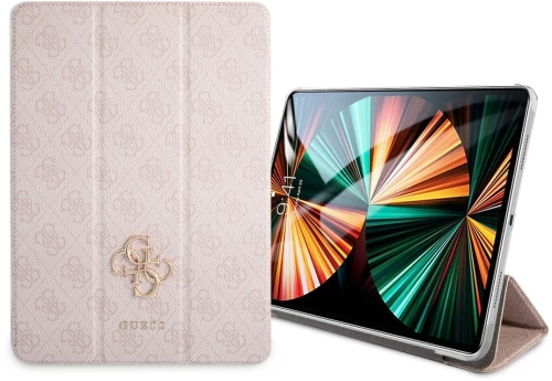 Guess 4G Logo Saffiano Collection Book Cover Θήκη κατάλληλη για Apple iPad Pro 2021 12,9" (Pink - GUIC12G4GFPI)