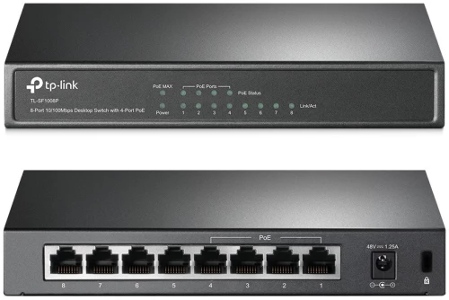 TP-LINK Desktop Switch TL-SF1008P 8 Θυρών, με 4-port POE, Ver. 6.0