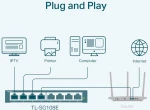 TP-LINK Easy Smart Switch TL-SG108E, 8-port 10/100/1000Mbps, Ver 6.0