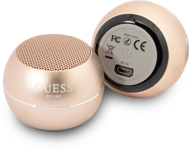 Guess Mini Φορητό Αλουμινένιο Ηχείο Bluetooth 3W με 4 ώρες αυτονομία (χρυσό)