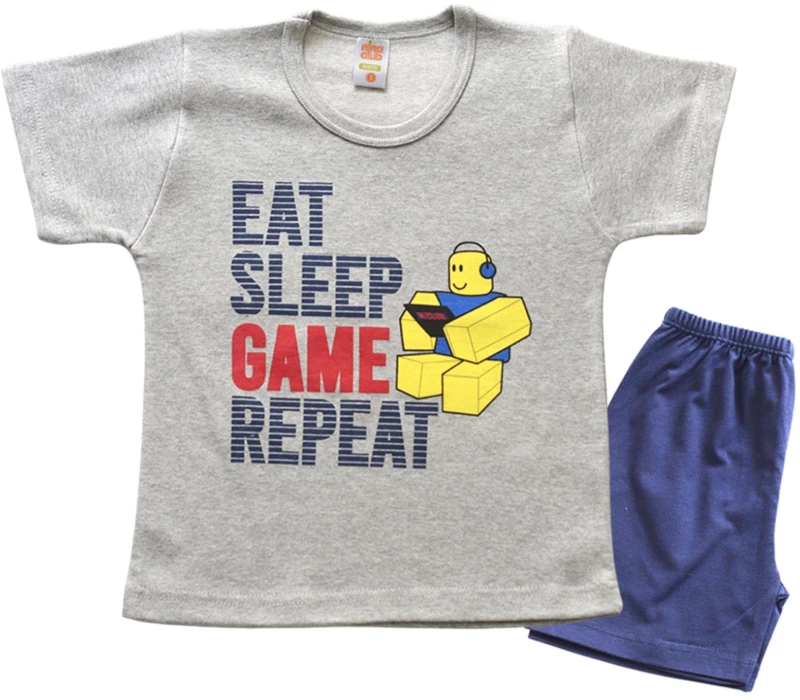 Καλοκαιρινές Πυτζάμες Eat-Sleep-Game Nina Club 156 Γκρι
