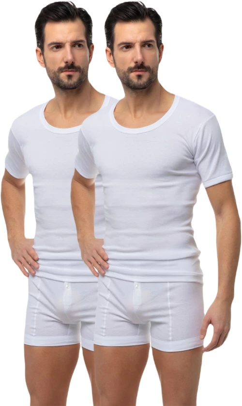 Ανδρικές Φανέλες Minerva Ανοιχτή Λαιμουδιά 2Pack Λευκό 17002