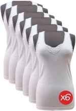 Γυναικείες Φανέλες Με Τιράντα Lilis 6 Pack Λευκό