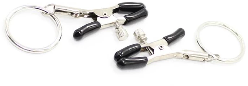 FETISH ADDICT NIPPLE CLAMPS WITH O METAL RING - ΣΦΙΓΚΤΗΡΕΣ ΘΗΛΩΝ ΜΕ ΚΡΙΚΟ