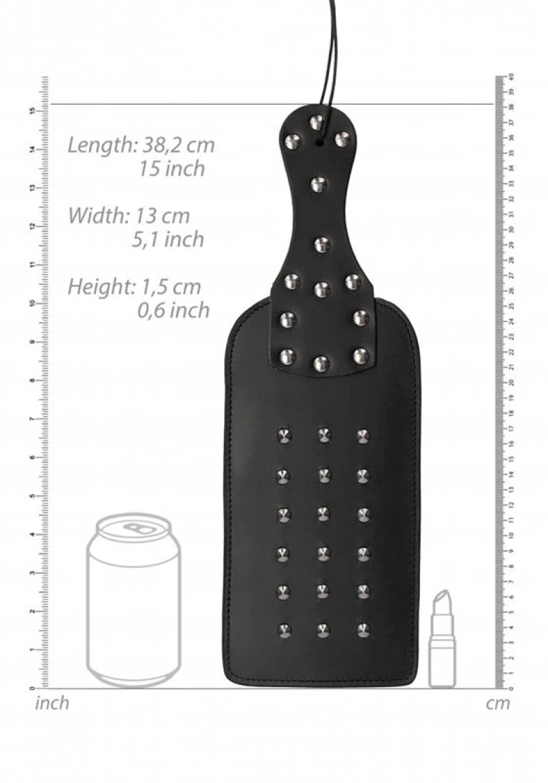 OUCH! STUDDED PADDLE BLACK